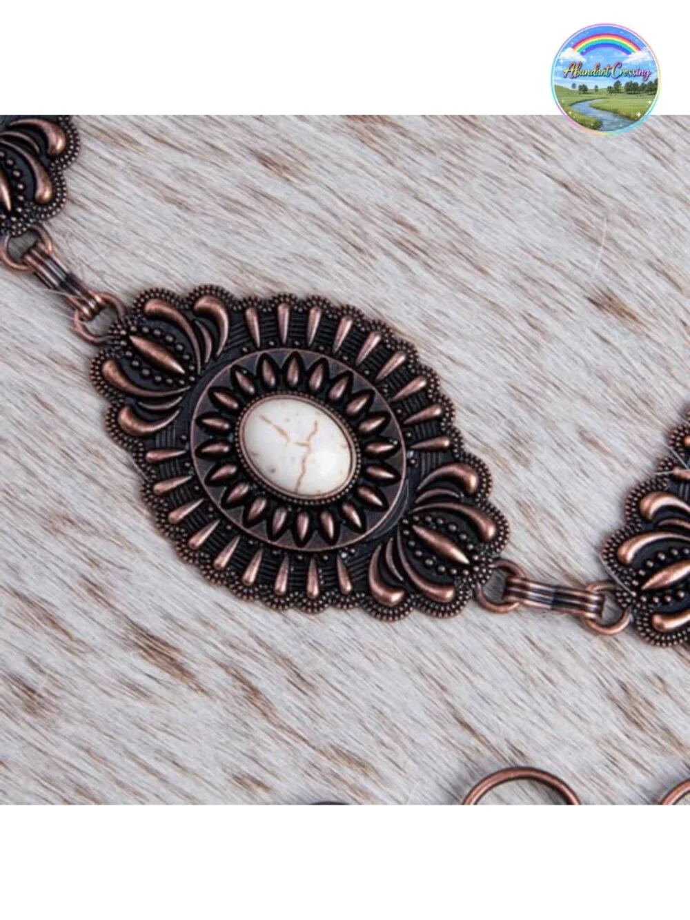 Turquoise Western Concho Chain Belt for Women